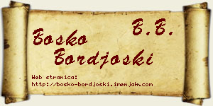 Boško Borđoški vizit kartica